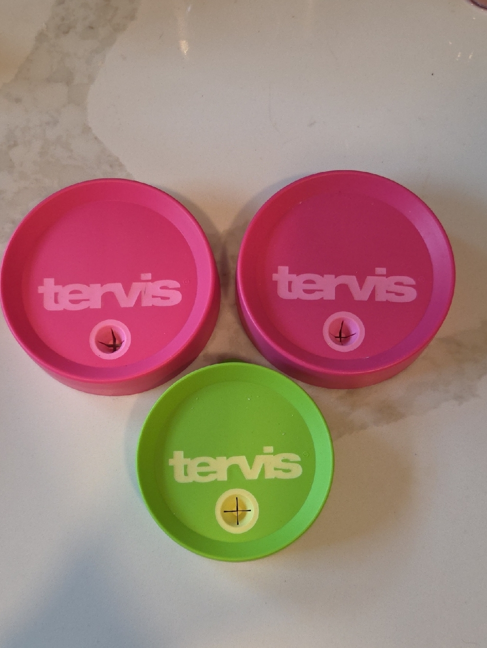 tervis Pink and Lime Replacement Tumbler Lids - Set of 3